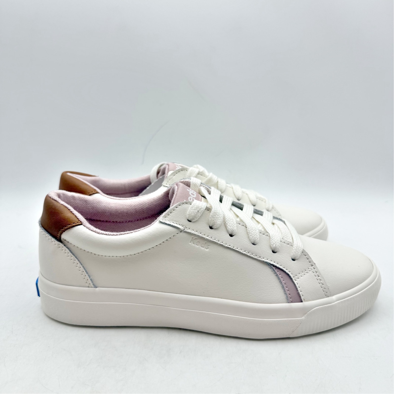 Keds Womens Pursuit Casual Court Sneakers Size 7 M White Leather Nib — image 3 of 8